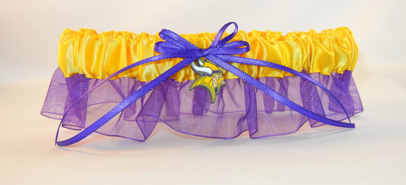 Minnesota Vikings Inspired Garter with Licensed Charm